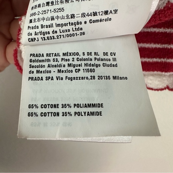 MIU MIU Logo-Embroidered Striped Cotton-Blend Top SZ IT 40/US 4 - Picture 9 of 10